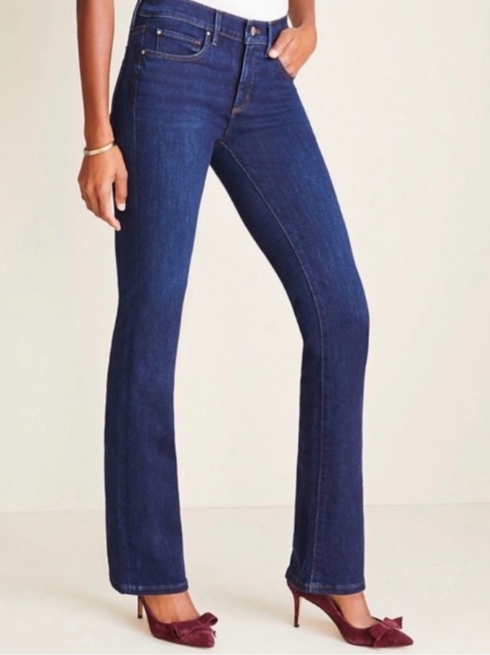 Ann Taylor The Slim Boot Jeans in Dark Blue